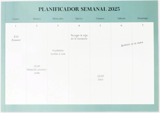 Agenda settimanale flying tiger